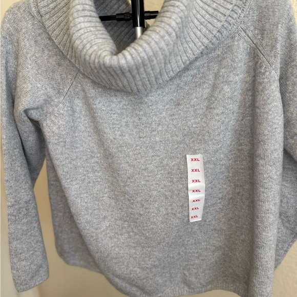 Old Navy Light Gray Cowl Neck Sweater - Picture 2 of 5